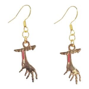 Zombie Hand Earrings 🩸 Spooky Halloween Jewelry Gold Tone